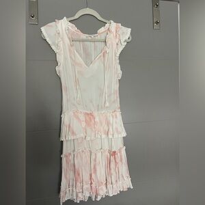 Pink and White Sleeveless Dress